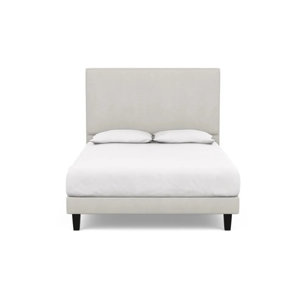 Heal's Shallow Divan King Capelo Linen-Cotton Sea Salt Dark Solid Wood Feet 1