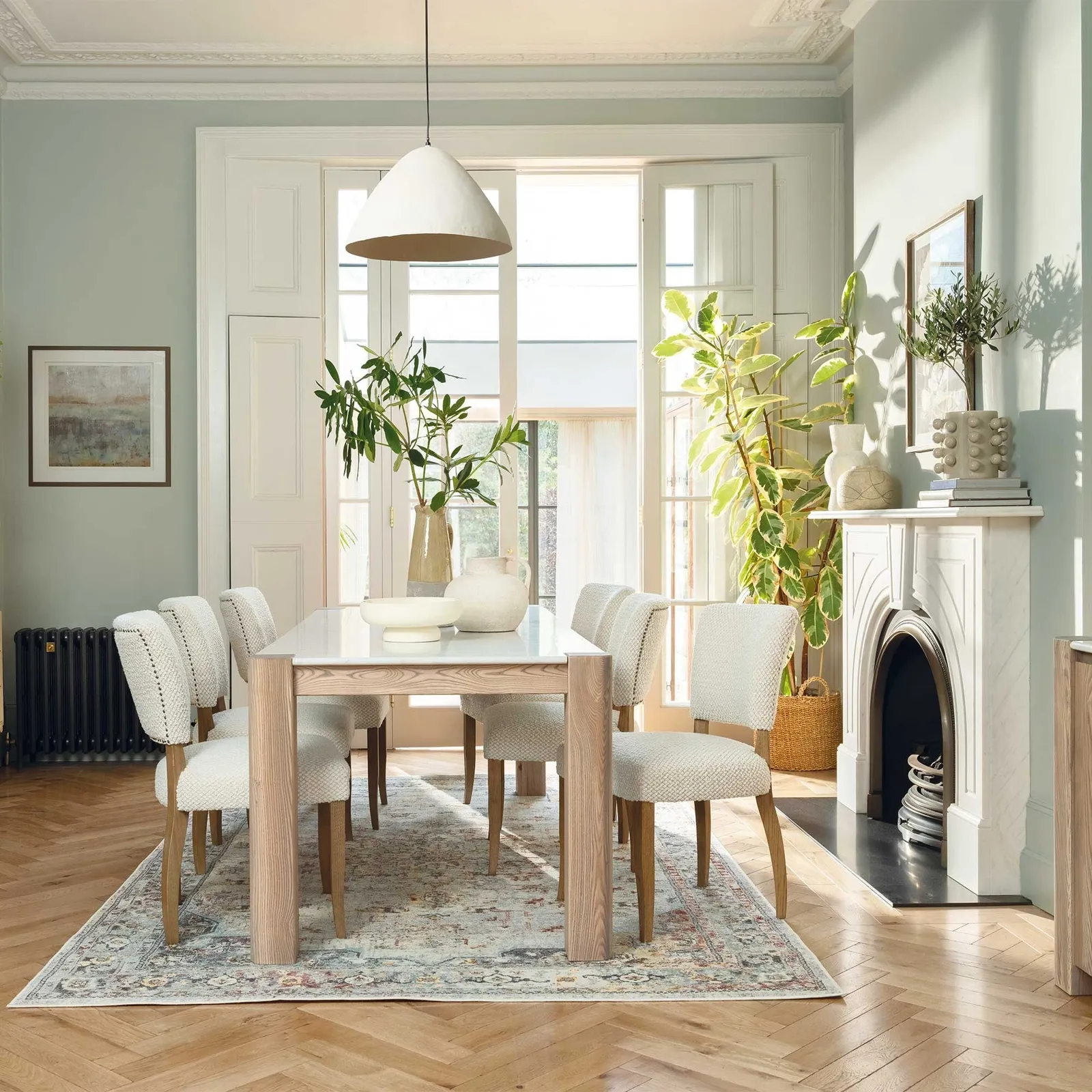 Hickory 230Cm Dining Set With 4 Otto Dining Chairs, Ash Wood | Barker & Stonehouse 2