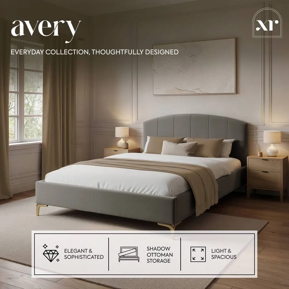 X Rocker Avery Upholstered Shadow Ottoman - Double - Grey 2