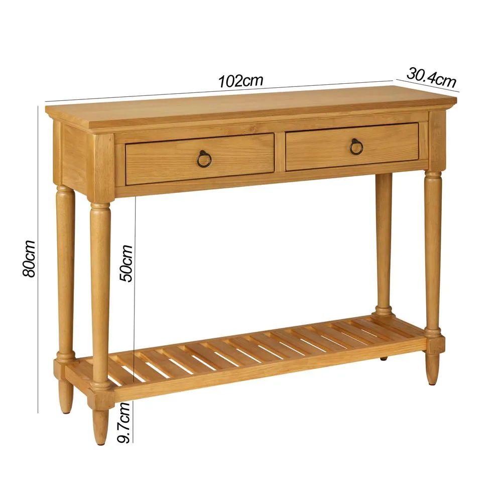 Statement Furniture Blenheim Oak Console Table - Large in Brown 4