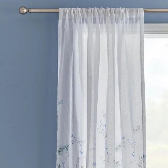 Nola Floral Sheer Slot Top Voile Panel 1