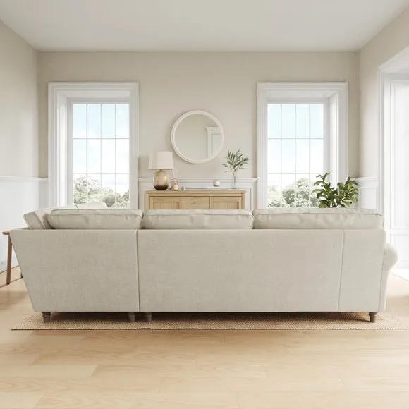 Flori Tonal Plush Chenille Corner Sofa 3