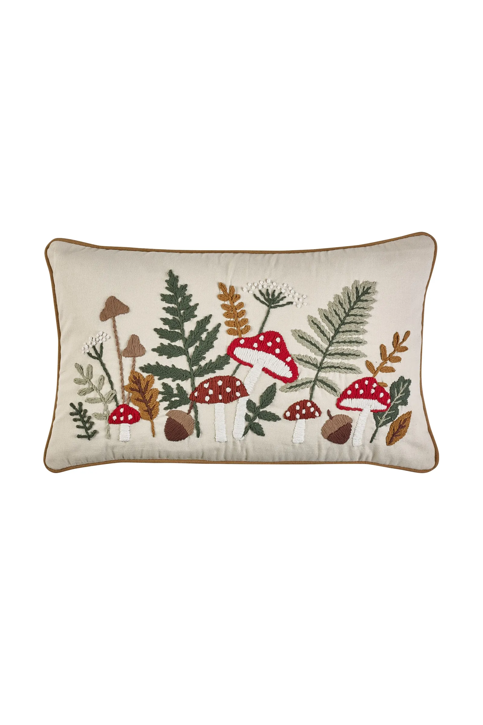 Catherine Lansfield 'Embroidery Woodland' Cushion in Natural 4