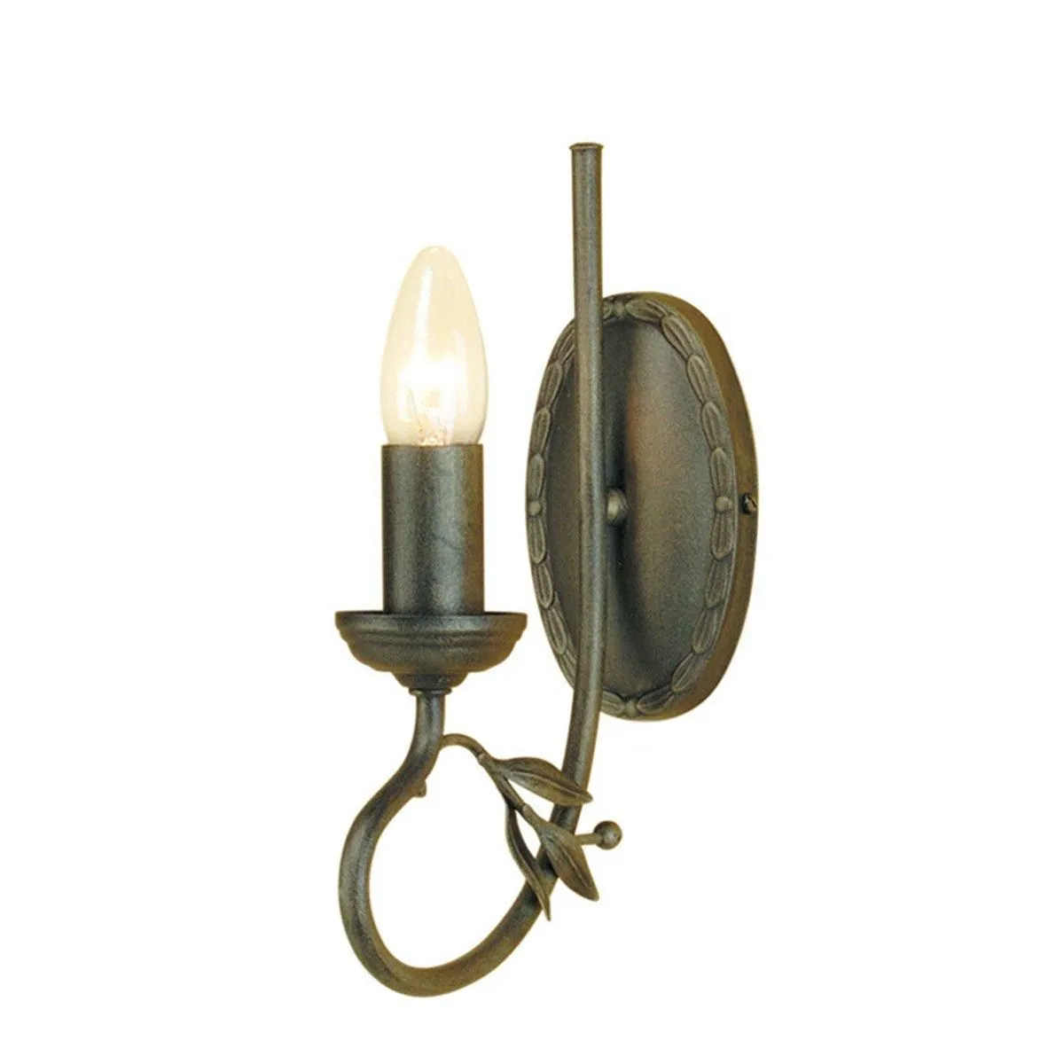Netlighting Olivia 1 Light Indoor Candle Wall Light Black Gold E14