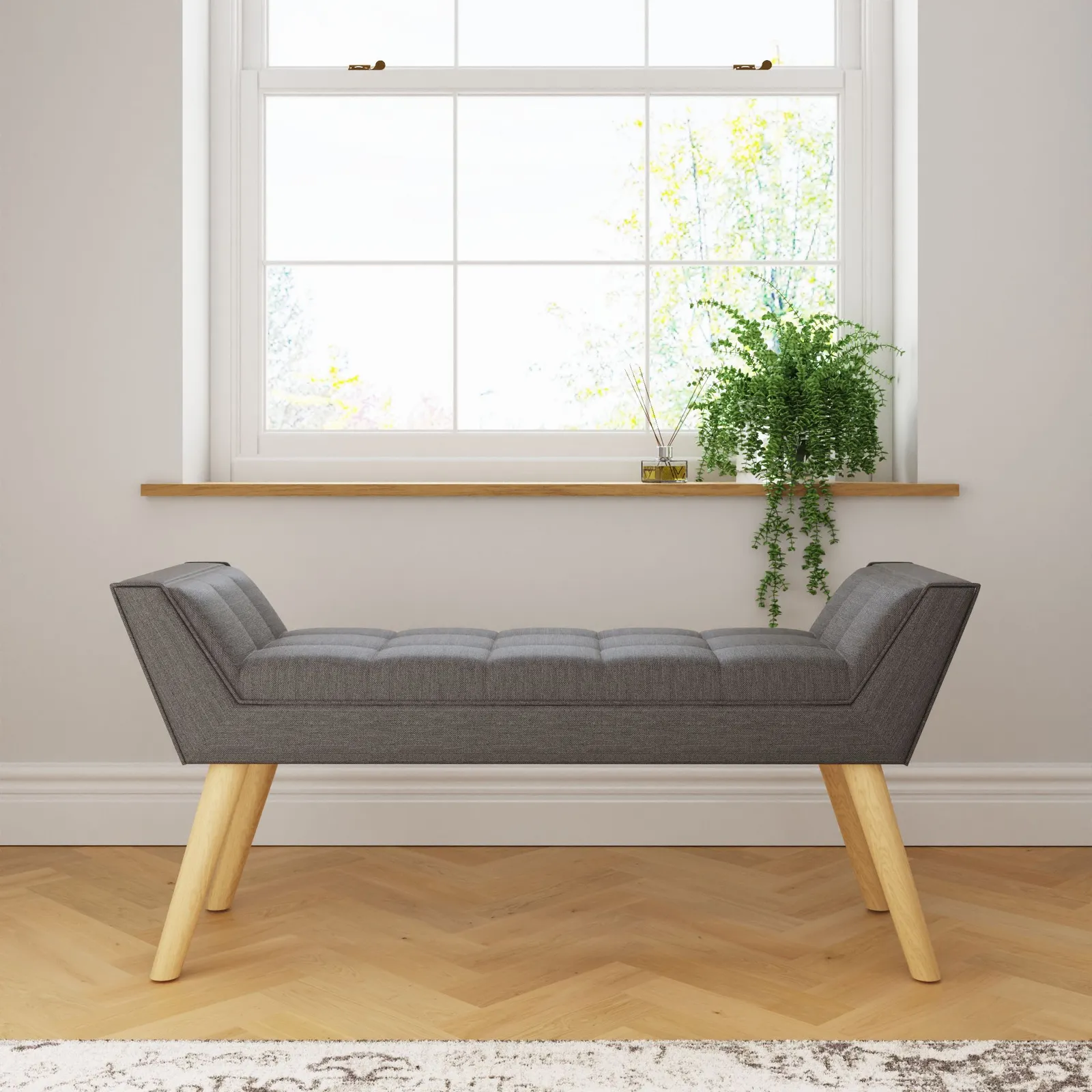 GFW Milan Ottoman Storage Bench in Dark Grey 2