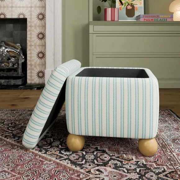 Nylah Scallop Stripe Storage Footstool 2