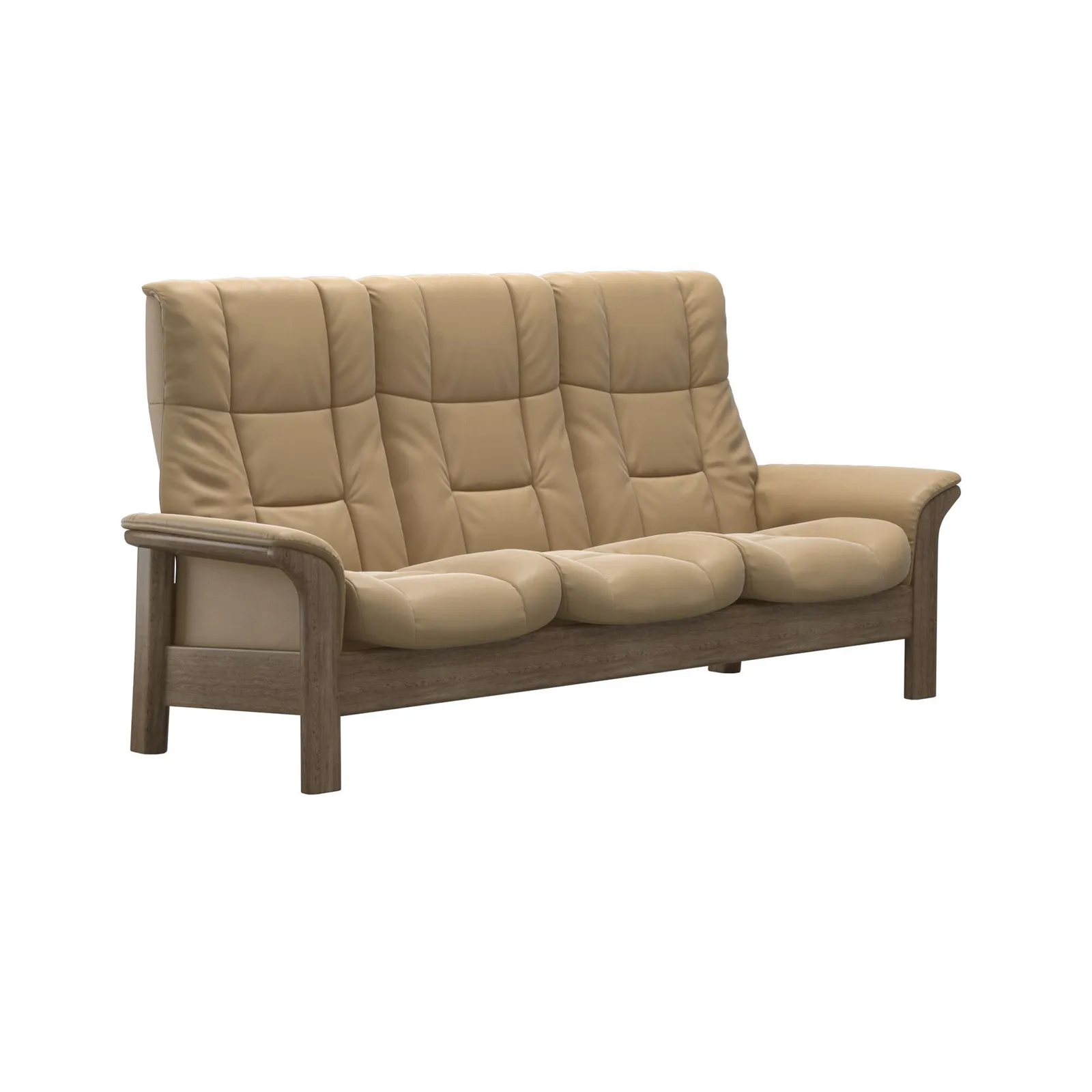 Stressless Windsor 3 Seater Recliner Sofa, Neutral Leather | Barker & Stonehouse 2