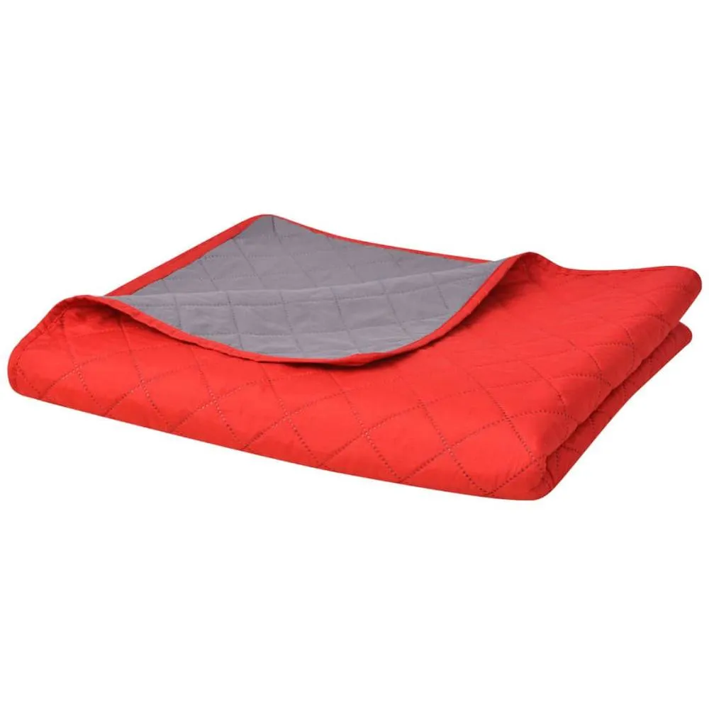 Berkfield Home Double-sided Quilted Bedspread Red & Grey 170x210 cm