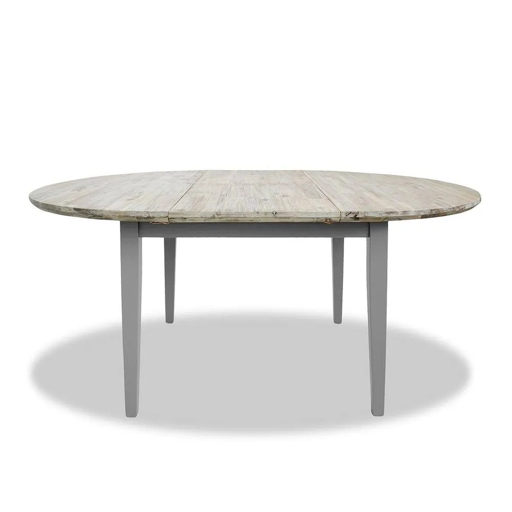 Statement Furniture Florence Round Oval Extendable Kitchen Dining Table in Light Grey 1