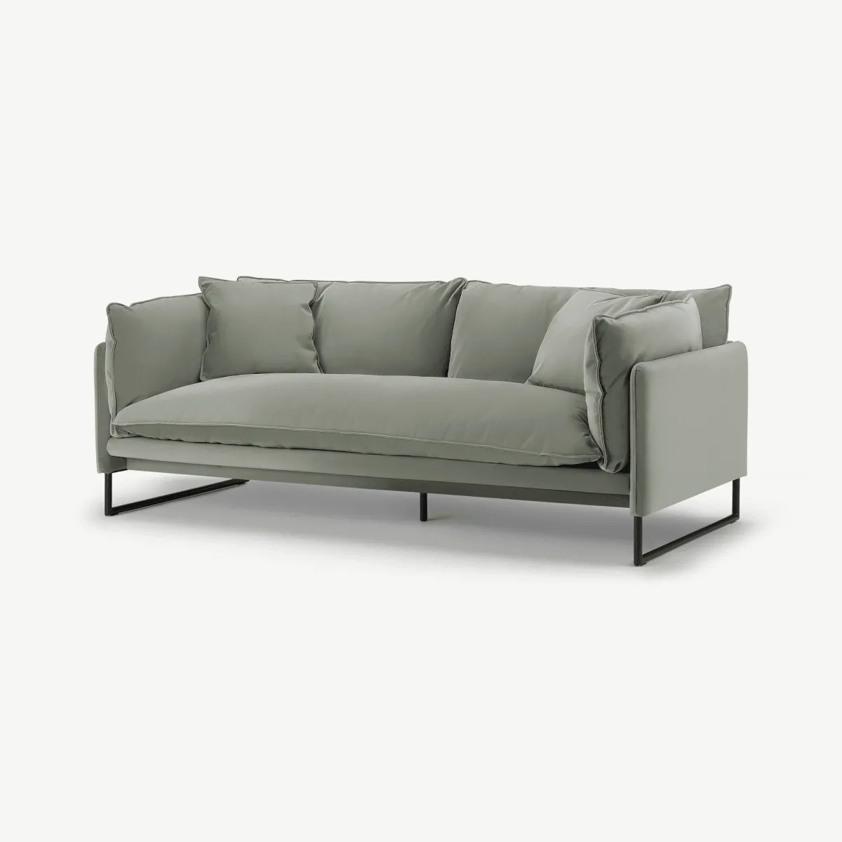 Malini 3 Seater Sofa, Sage Green Velvet