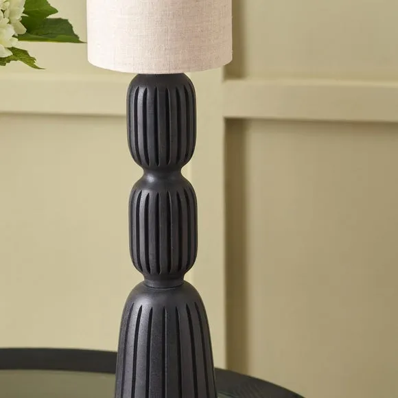 Pacific Lifestyle Sahana Ribbed Slim Wood Table Lamp 3