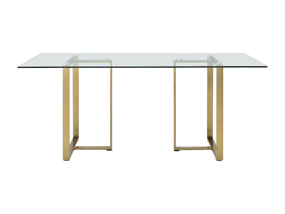Vente-unique 6 - Seaterer Dining Table - Tempered Glass & Stainless Steel in Clear