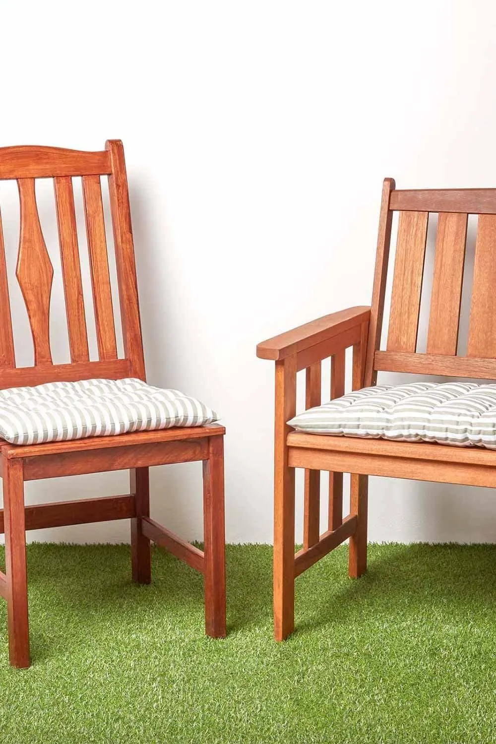 Homescapes Garden Bench Cushion Luxury 2 Seater Cotton Grey Striped Indoor Outdoor Pad 6