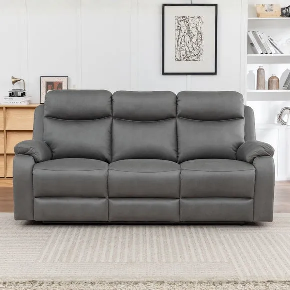 Aviemore Faux Leather 3 Seater Manual Reclining Sofa 2