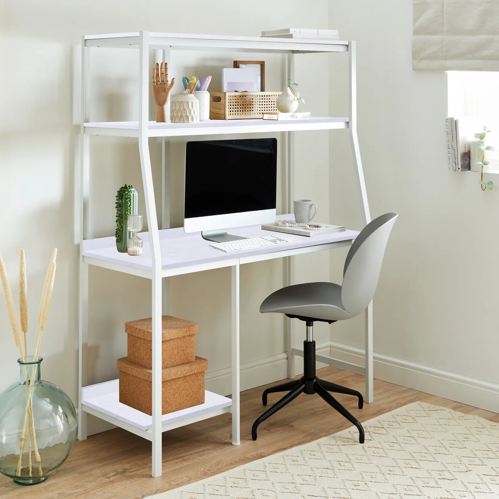 Marina Marble Effect Ladder Desk Marble
