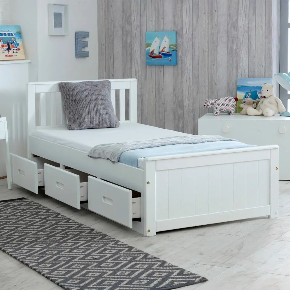 Mission - KIng - Storage Bed - White - Wood - 5ft - Happy Beds