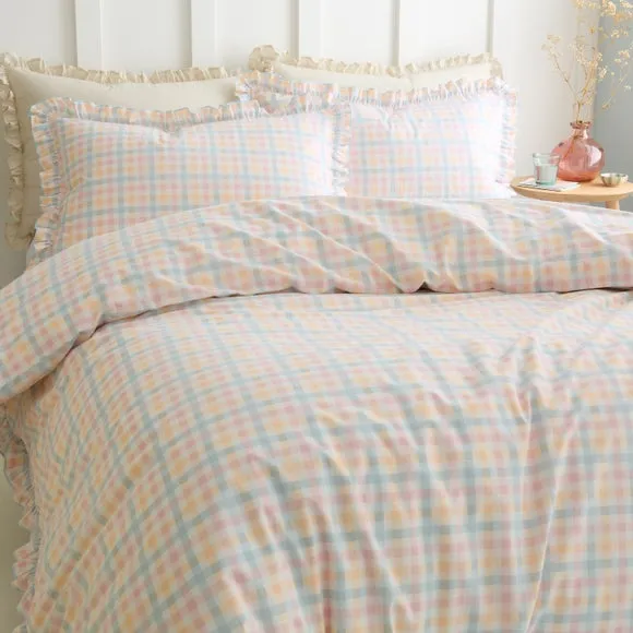 Mila Gingham 100% Cotton Duvet Cover and Pillowcase Set 3