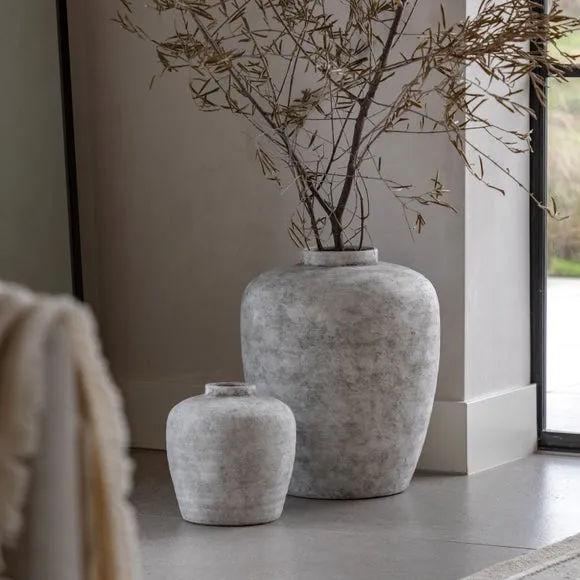Crossland Grove Talence Ceramic Urn Vase Grey 260Mm, Grey 3
