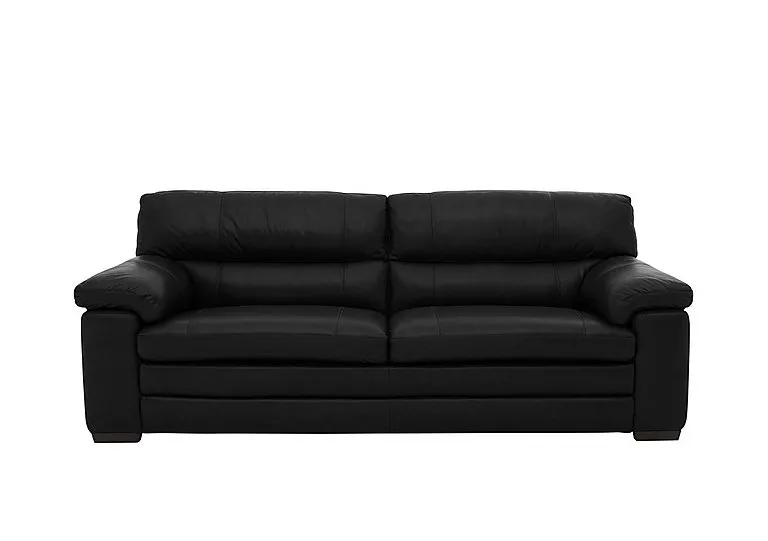 Cozee 3 Seater Pure Premium Leather Sofa - Black