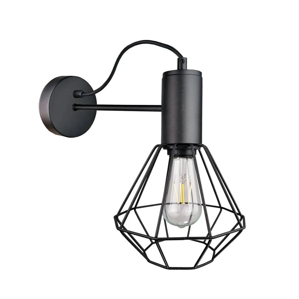 Netlighting Lars Wall Lamp Black 25cm 1x E27