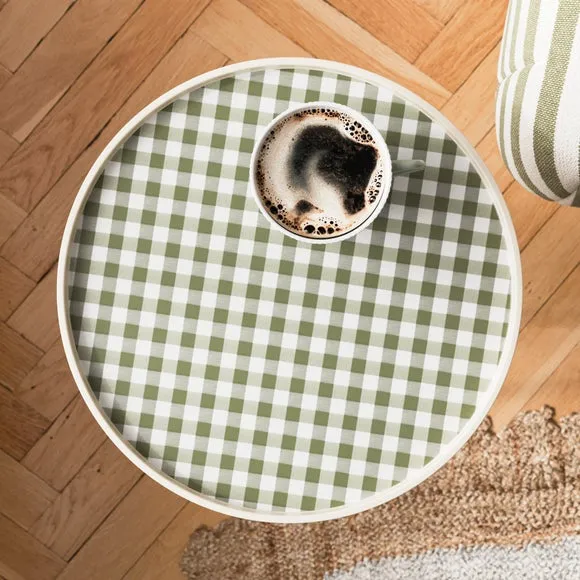 Kai Side Table, Gingham Print 3