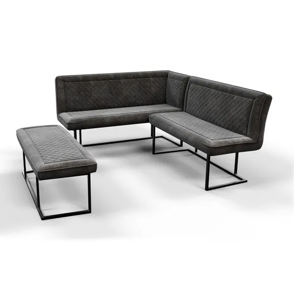 Indus Valley Athena 6 Seater Dining Table Corner Bench Set 2