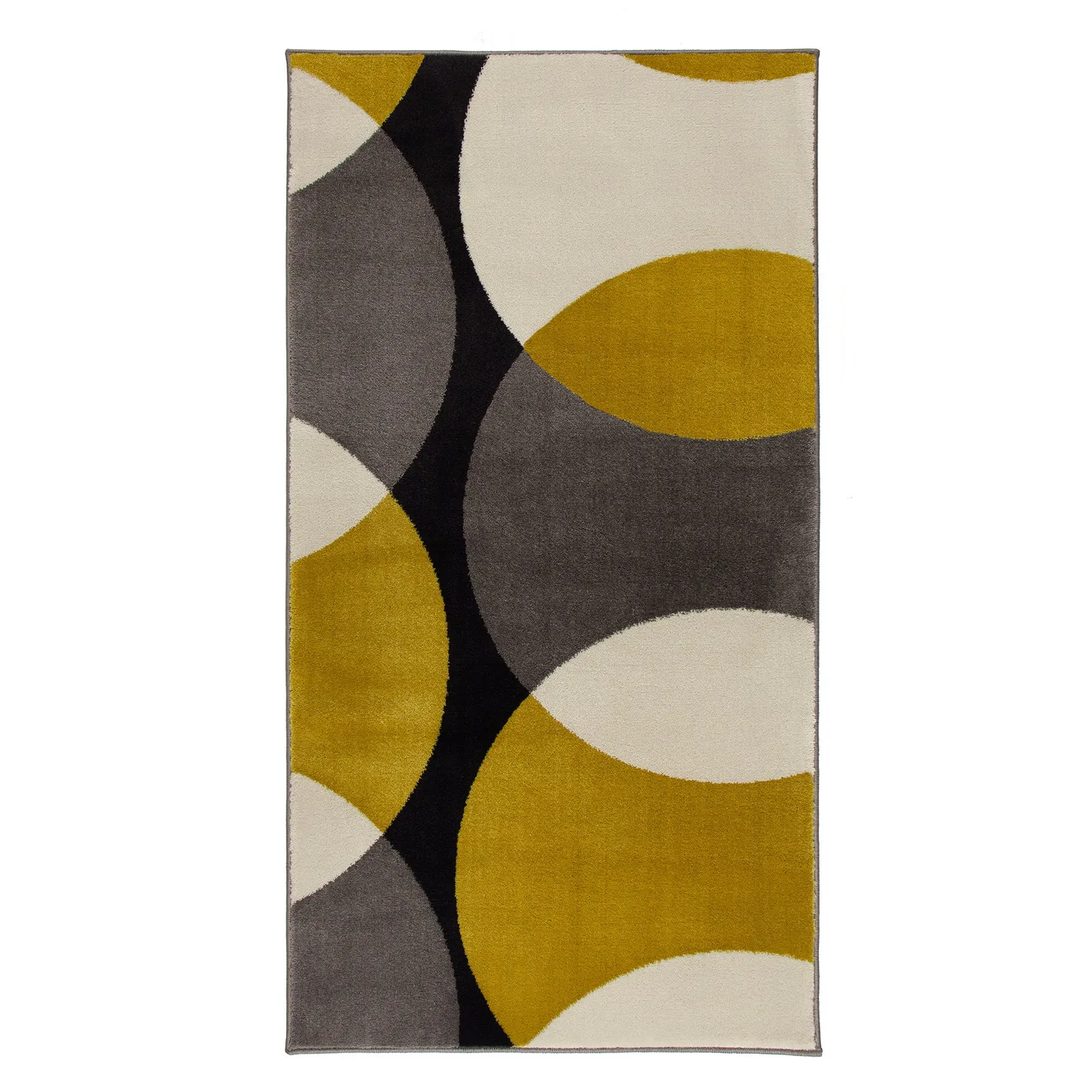 Abstract Geometric Circles Rug Ochre