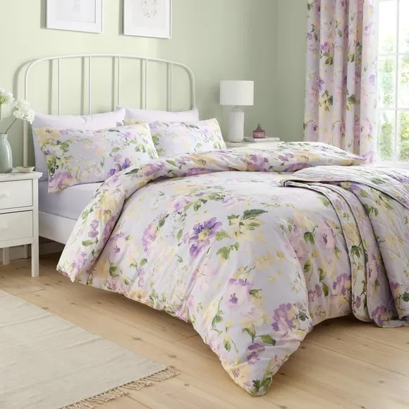 Dreams n Drapes Flourette Polycotton Duvet Cover & Pillowcase Set 4