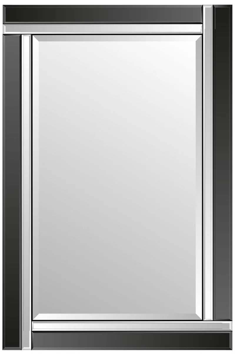 MirrorOutlet Aston Black All Glass Small Mirror 91 x 61 CM 3