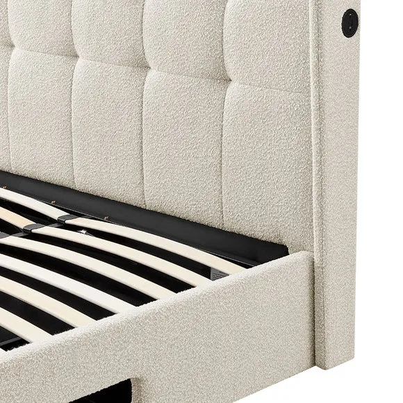 Koble Boucle Side Lift Ottoman TV Bed 6