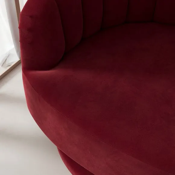Elena Velvet Scalloped Swivel Chair 4