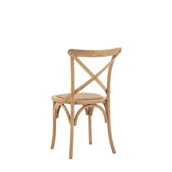 Cannock Set of 2 Dining Chairs, Oak & Rattan 5