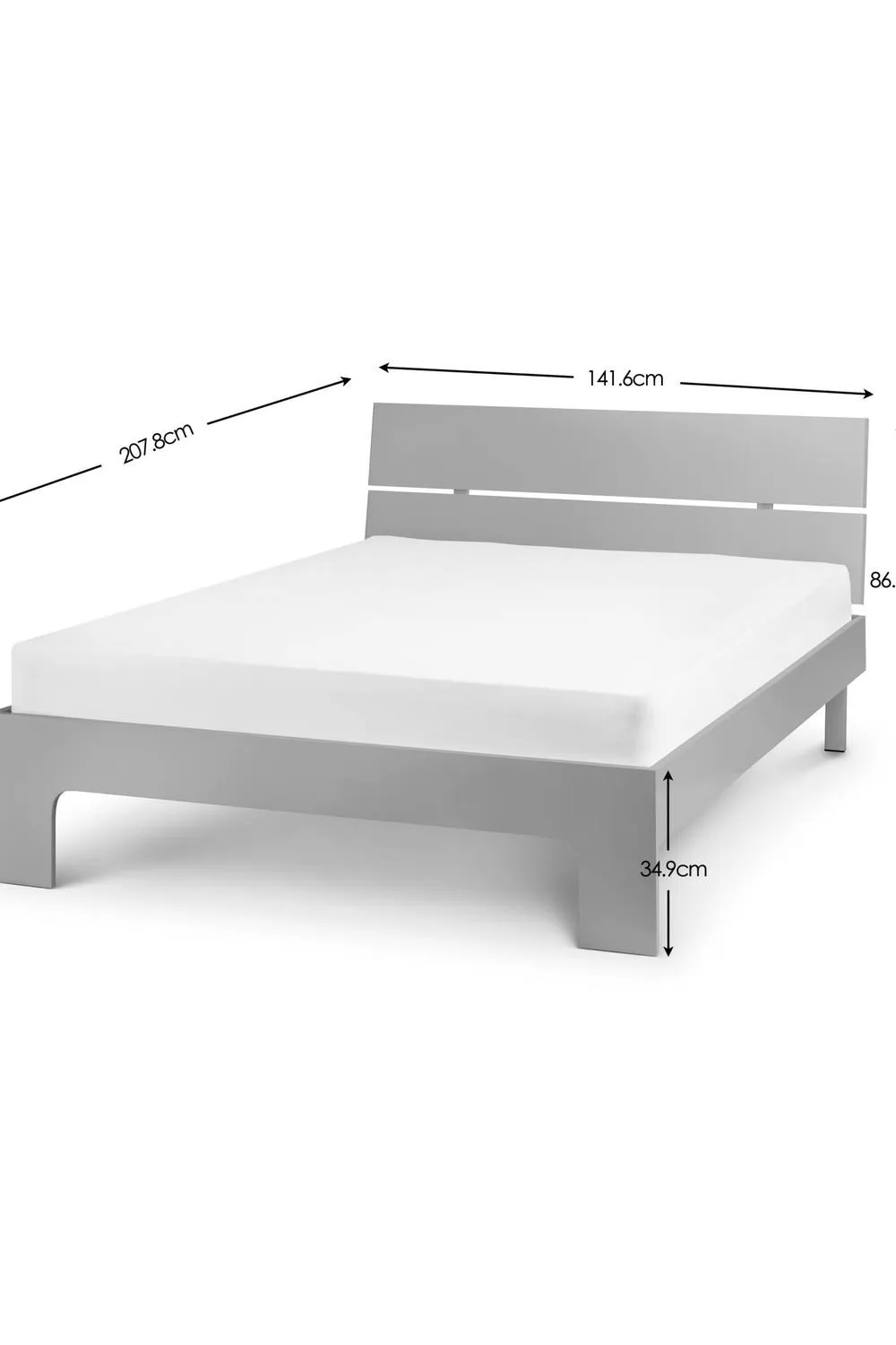 Julian Bowen Manhattan High Gloss Bed in Grey 4
