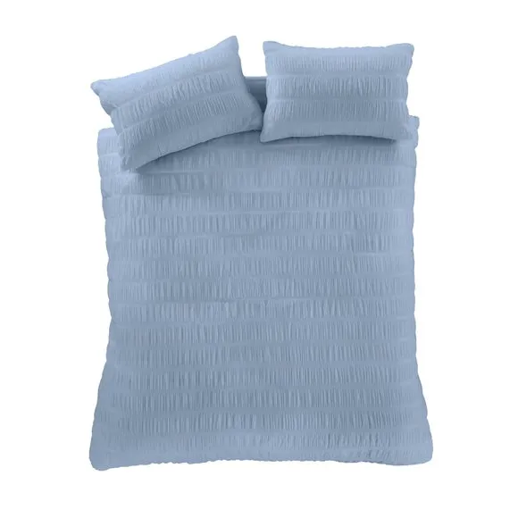 Catherine Lansfield Seersucker Duvet Cover and Pillowcase Set 5