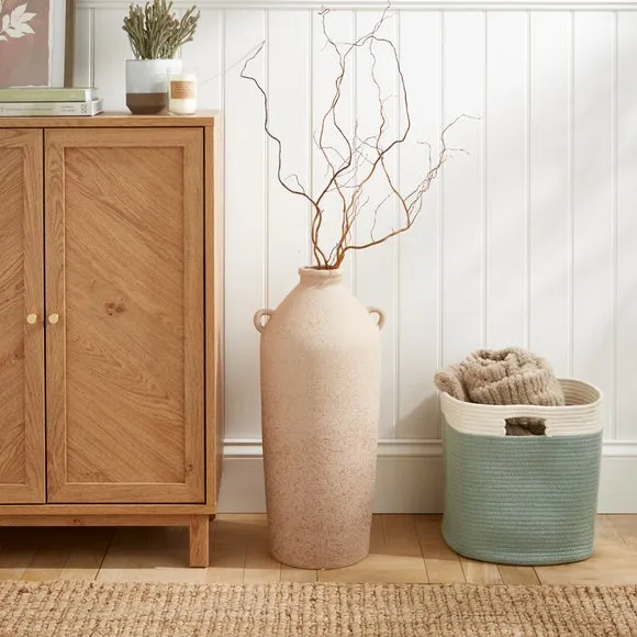 Tall Stone Bottle Vase with Handles 1