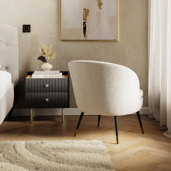 Marcie Luxe Ivory Boucle Cocktail Chair 2