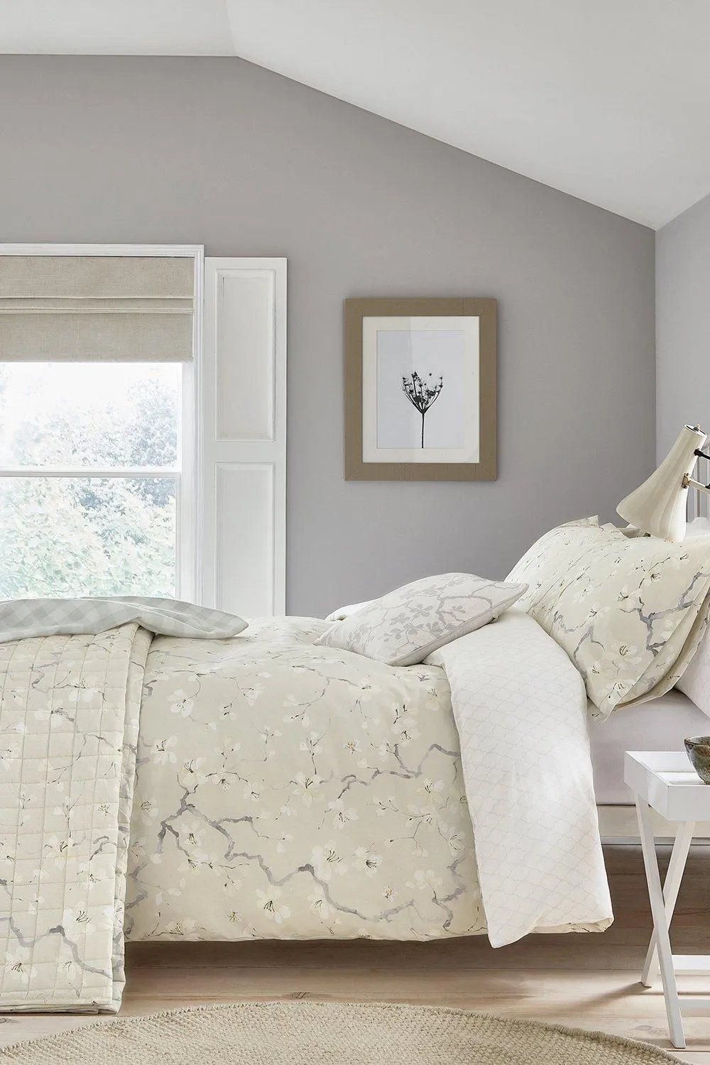 Sanderson 'Athena' Cotton Cushion in Grey 4