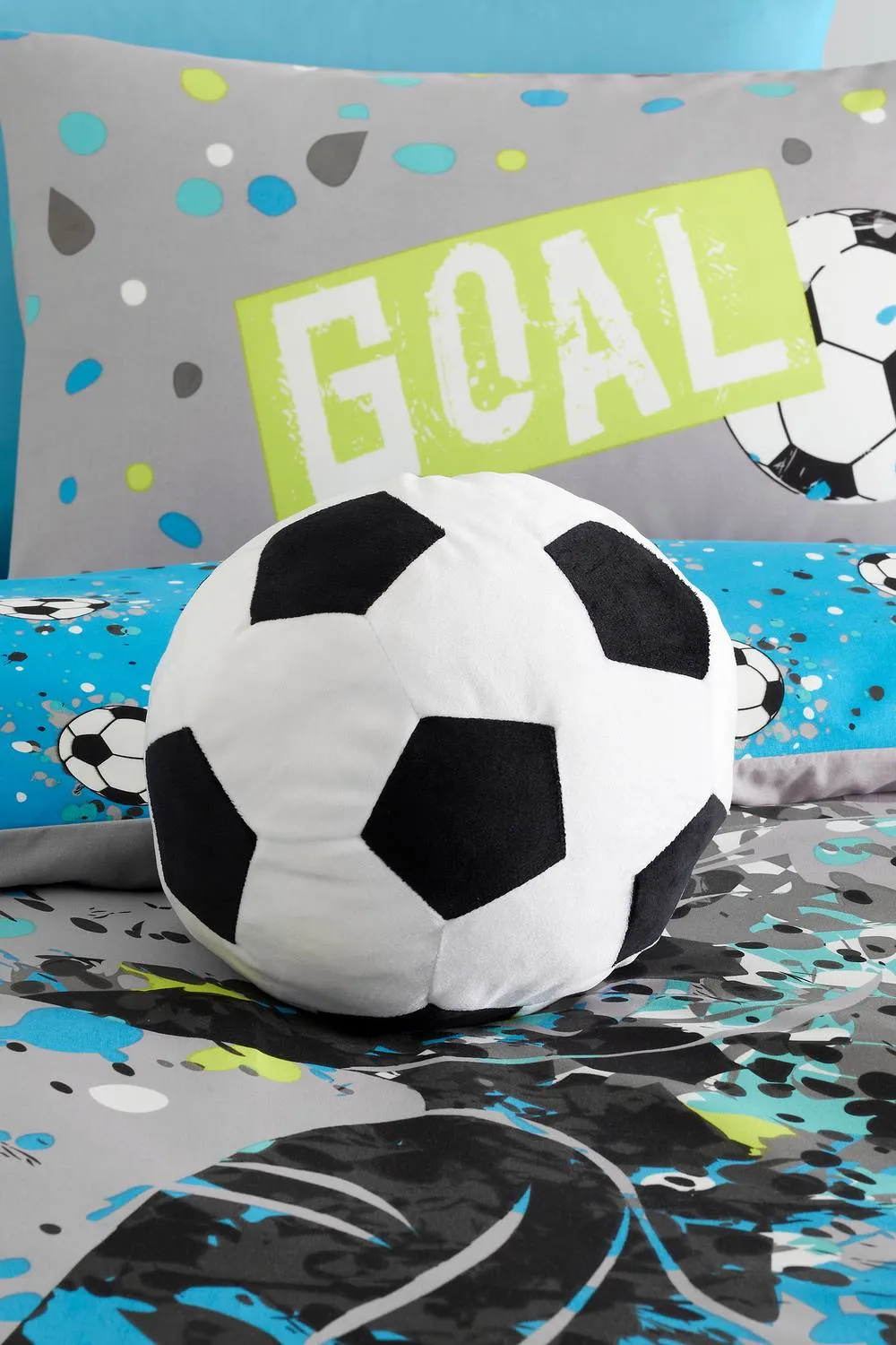 Bedlam 'Football' Velvet Shaped Cushion in Black