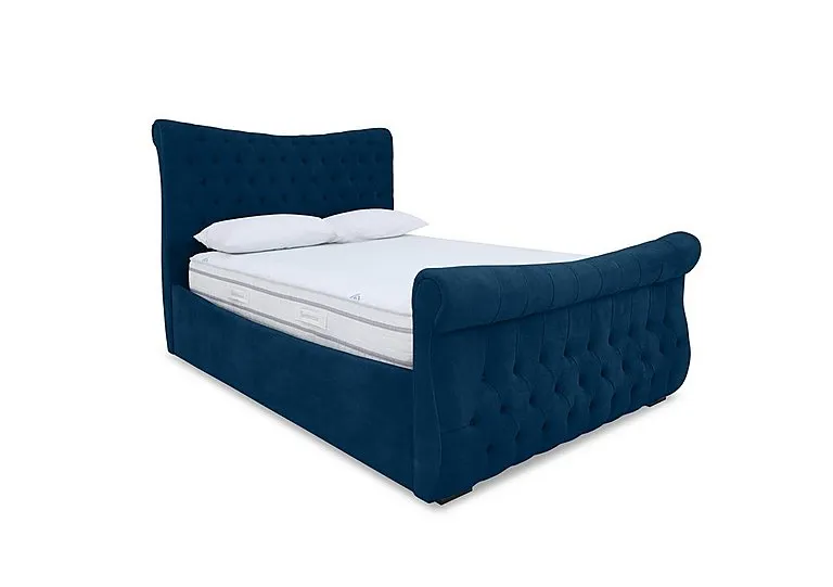 Lance Right Hand Side Opening Ottoman Bed Frame - Super King - Plush Pacific