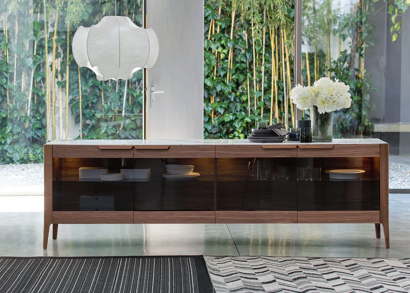 Porada Atlante 5 Sideboard Walnut & Calacatta Oro Marble 2