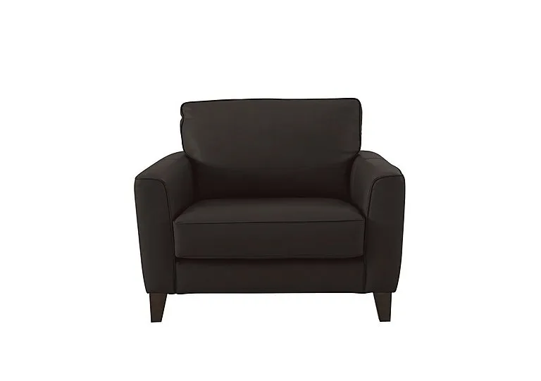 Brondby NC Leather Cuddle Chair - Dark Chocolate