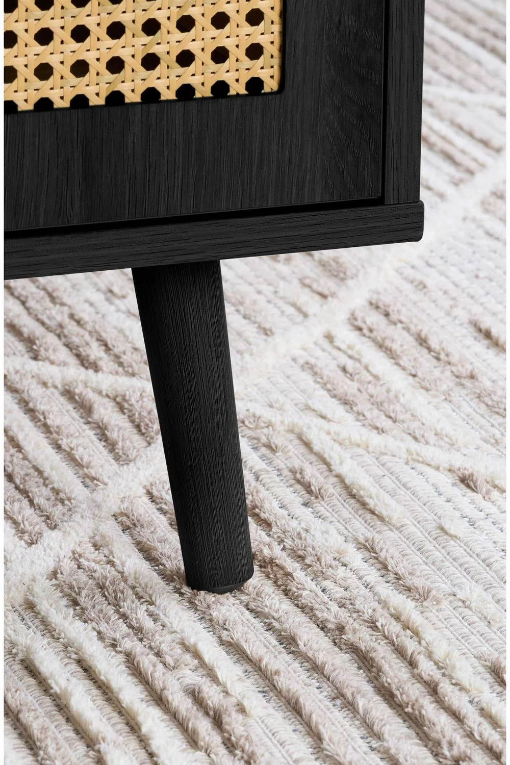 Birlea Croxley Coffee Table Black Rattan with Storage 6