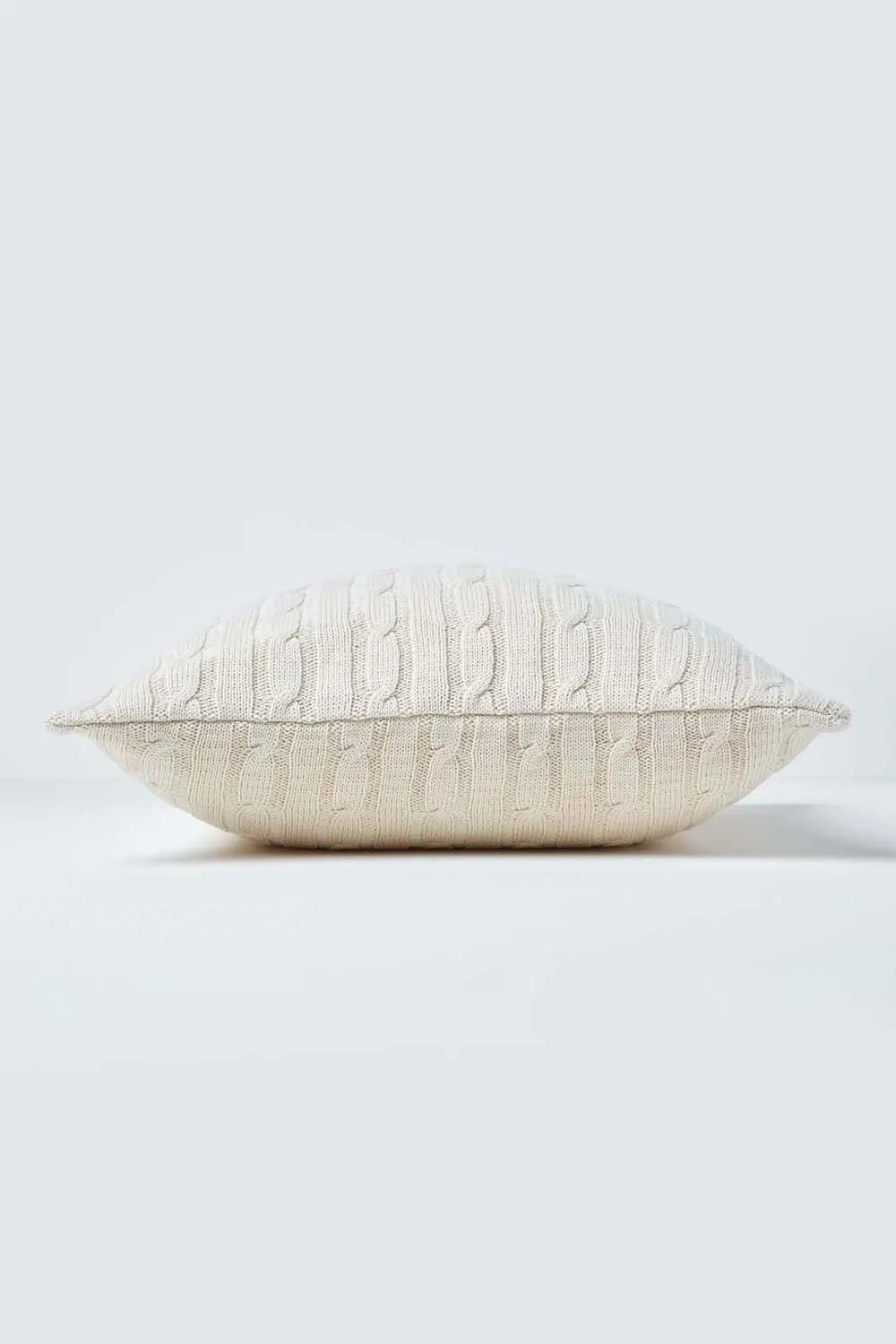 Homescapes Cotton Cable Knit Cushion Cover, 45 x 45 cm in Natural 2