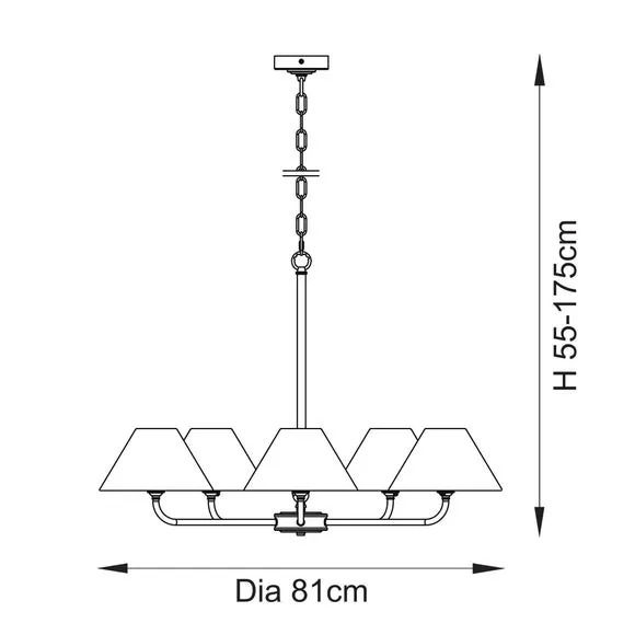 Vogue Leila 5 Light Plain Adjustable Chandelier 6