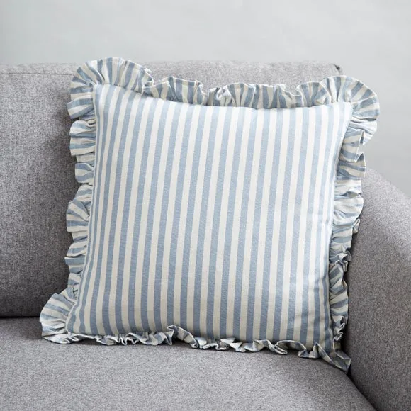 Linford Stripe Frilled Square Cushion Cover