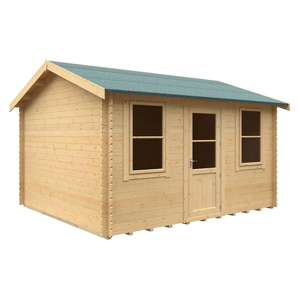 Buttercup Farm 14x12 The Skipton 28mm Cabin - L415 x W355 x H282.9 cm in Natural