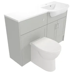 Deccado Padworth Whisper Grey Right Hand 1200mm Fitted Vanity & Toilet Pan Unit Combination with Right Hand Basin 2