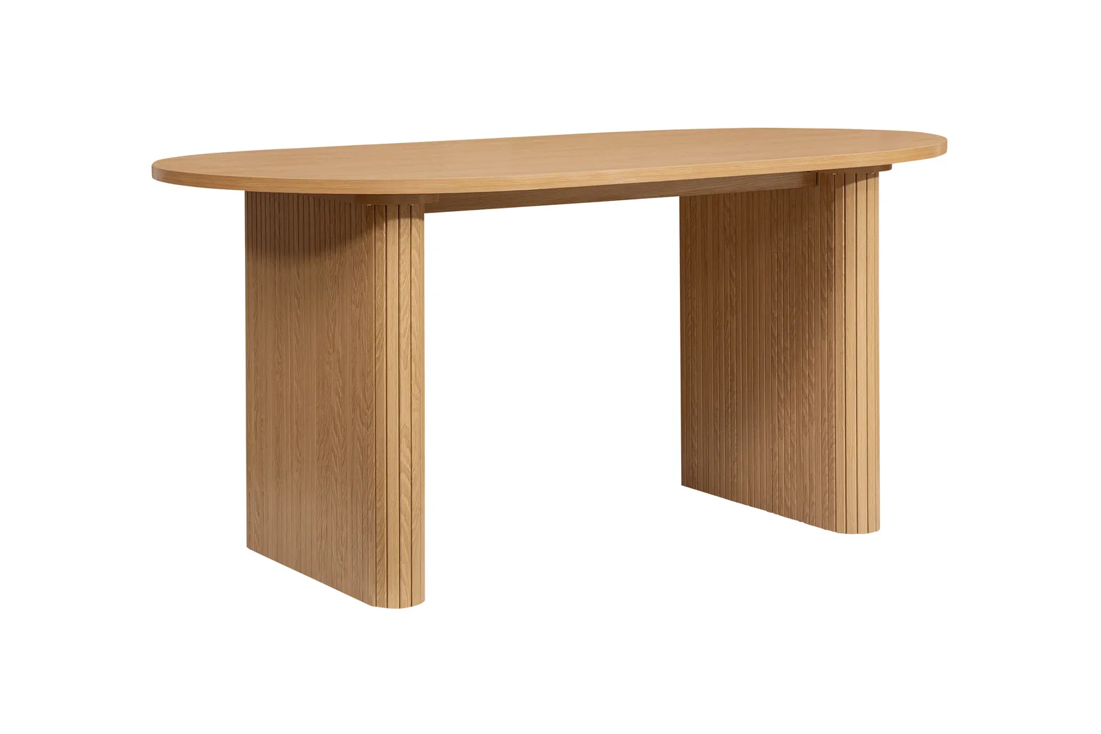 Birlea Brown Oval Fluted Dining Table Axel 5