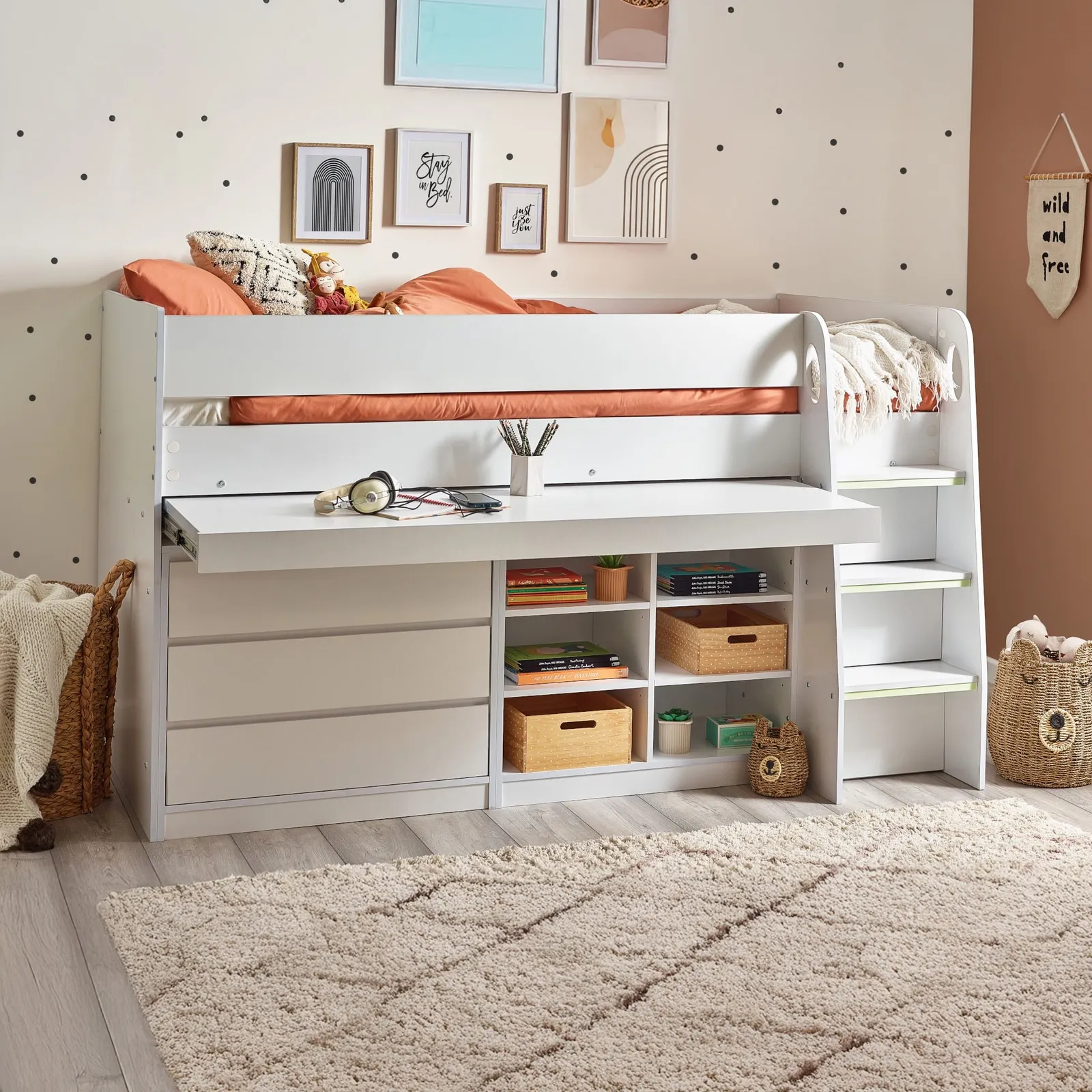 Vespa - Single - Mid Sleeper - White - Wood - 3ft - Happy Beds