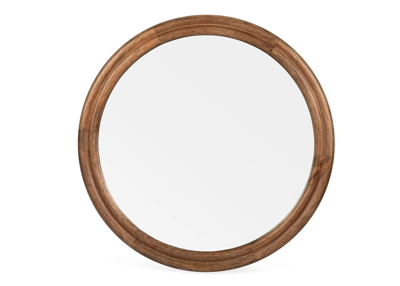 Heal's Genoa Round Wooden Wall Mirror Walnut Finish 80cm